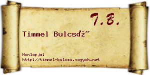 Timmel Bulcsú névjegykártya